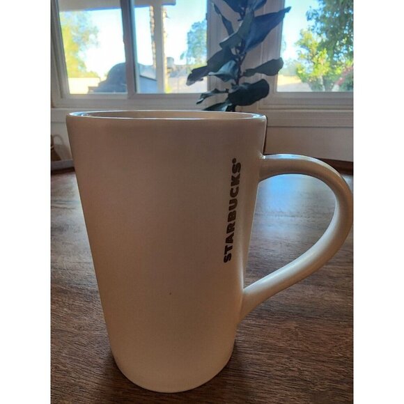 2012 Starbucks Coffee Cup Tea Mug | White w/ Gold Lettering | 12oz - Picture 1 of 4